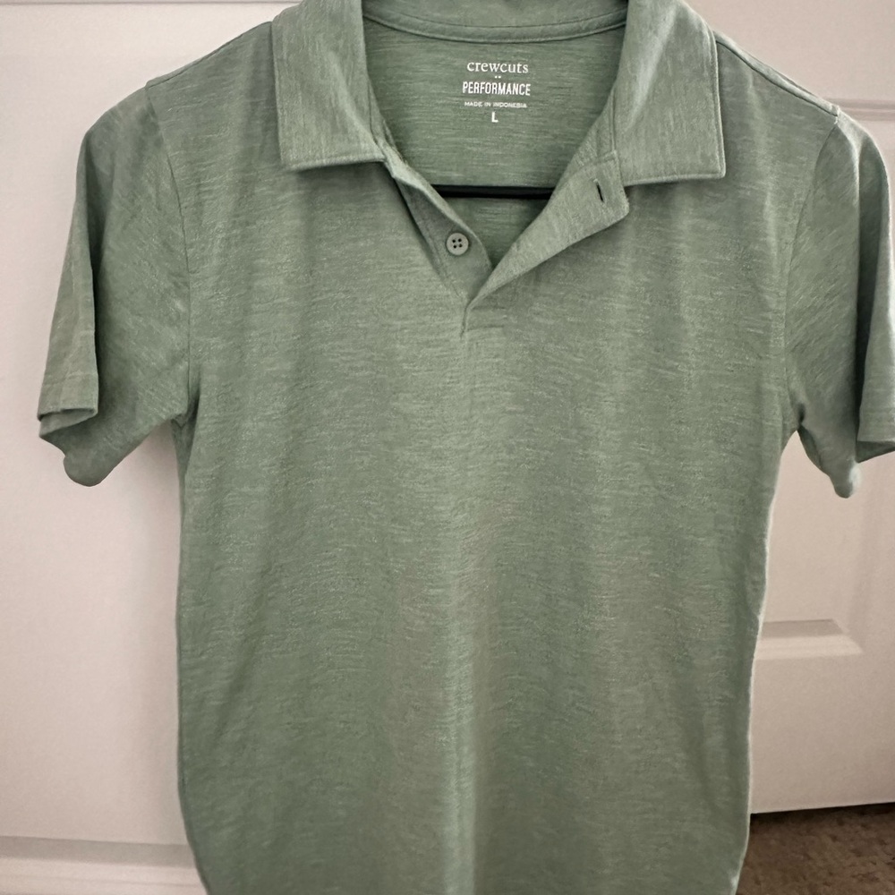 Crewcuts Sage Green Polo Shirt- Boys Size Large (L)
